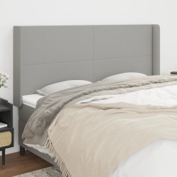 vidaXL Cabecero con orejas de tela gris claro 183x16x118/128 cm