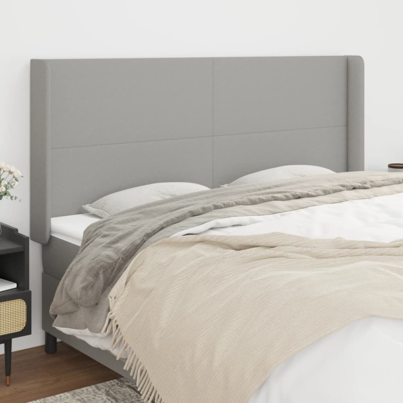 vidaXL Cabecero con orejas de tela gris claro 183x16x118/128 cm vidaXL Cabecero con orejas de tela gris claro 183x16x118/128 cm
