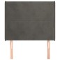 vidaXL Cabecero con orejas de terciopelo gris oscuro 93x16x118/128 cm