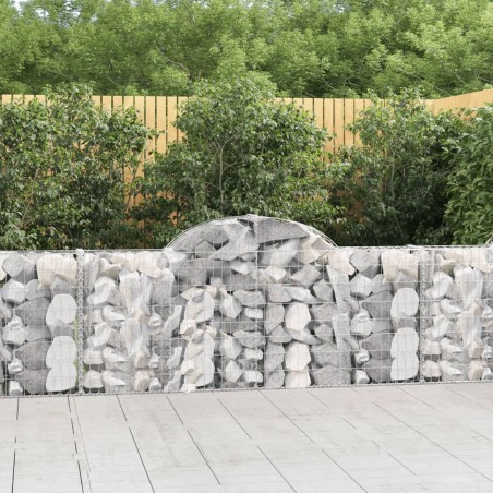 vidaXL Cestas de gaviones 25 uds forma de arco hierro 200x30x80/100 cm