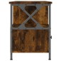 vidaXL Mueble TV hierro madera contrachapada roble ahumado 102x33x45cm