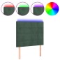 vidaXL Cabecero con luces LED terciopelo verde oscuro 90x5x118/128 cm