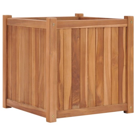 vidaXL Arriate elevado madera maciza de teca 50x50x50 cm