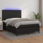vidaXL Cama box spring colchón y LED cuero sintético negro 140x200 cm vidaXL Cama box spring colchón y LED cuero sintético negro 140x200 cm