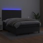 vidaXL Cama box spring colchón y LED cuero sintético negro 140x200 cm vidaXL Cama box spring colchón y LED cuero sintético negro 140x200 cm