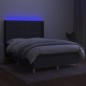 vidaXL Cama box spring colchón y luces LED tela gris oscuro 140x200 cm vidaXL Cama box spring colchón y luces LED tela gris oscuro 140x200 cm