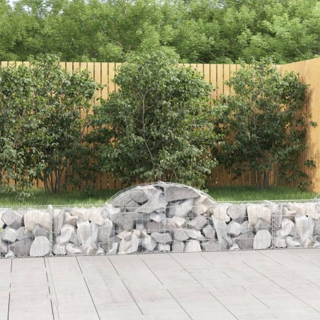 vidaXL Cestas de gaviones 4 uds forma de arco hierro 200x30x40/60 cm