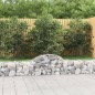 vidaXL Cestas de gaviones 4 uds forma de arco hierro 200x30x40/60 cm