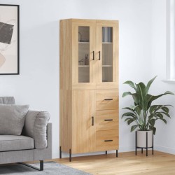 vidaXL Aparador alto madera contrachapada color roble 69,5x34x180 cm