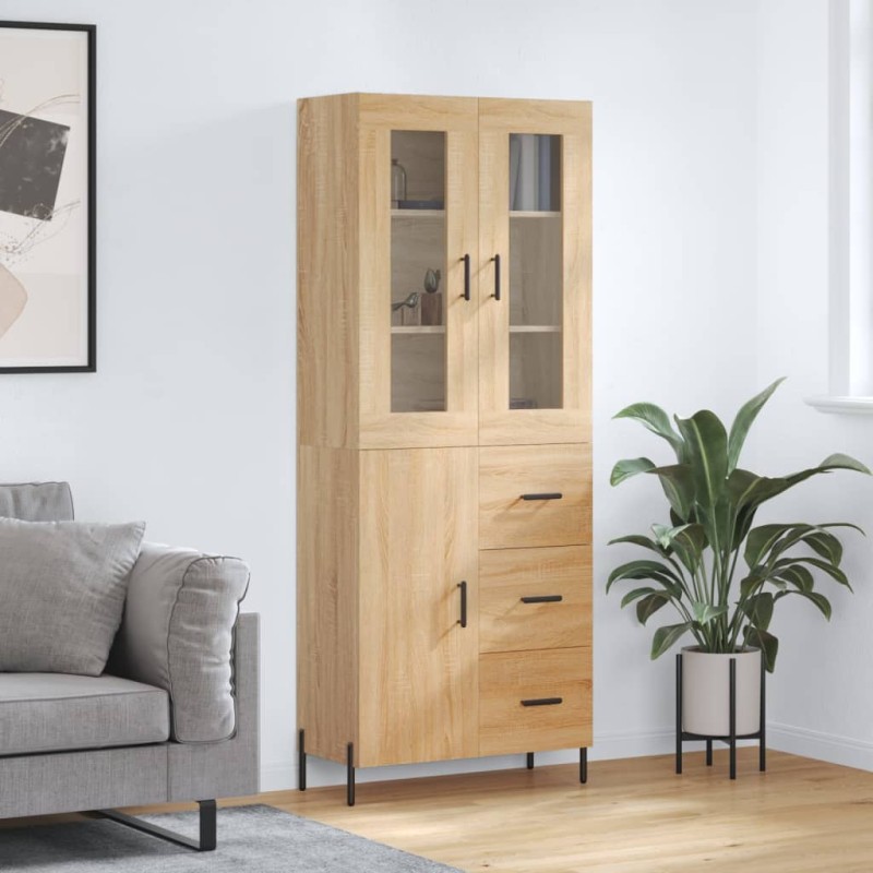 vidaXL Aparador alto madera contrachapada color roble 69,5x34x180 cm vidaXL Aparador alto madera contrachapada color roble 69,5x34x180 cm