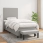 vidaXL Cama box spring con colchón tela gris claro 90x190 cm
