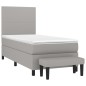 vidaXL Cama box spring con colchón tela gris claro 90x190 cm