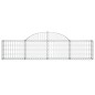 vidaXL Cestas de gaviones 4 uds forma de arco hierro 200x30x40/60 cm