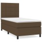 vidaXL Cama box spring con colchón tela marrón oscuro 80x200 cm vidaXL Cama box spring con colchón tela marrón oscuro 80x200 cm