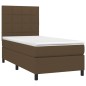 vidaXL Cama box spring con colchón tela marrón oscuro 80x200 cm vidaXL Cama box spring con colchón tela marrón oscuro 80x200 cm