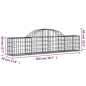 vidaXL Cestas de gaviones 4 uds forma de arco hierro 200x30x40/60 cm