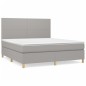vidaXL Cama box spring con colchón tela gris claro 180x200 cm vidaXL Cama box spring con colchón tela gris claro 180x200 cm