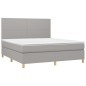 vidaXL Cama box spring con colchón tela gris claro 180x200 cm vidaXL Cama box spring con colchón tela gris claro 180x200 cm