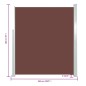 vidaXL Toldo lateral retráctil 160x500 cm marrón vidaXL Toldo lateral retráctil 160x500 cm marrón