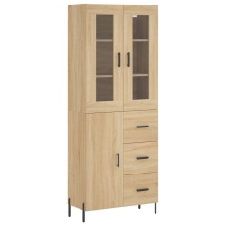 vidaXL Aparador alto madera contrachapada color roble 69,5x34x180 cm