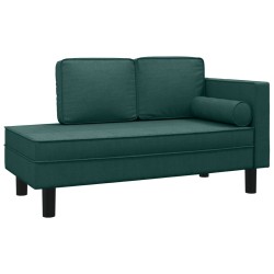 vidaXL Sofá diván con cojines y almohada tela verde oscuro