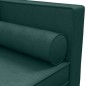 vidaXL Sofá diván con cojines y almohada tela verde oscuro vidaXL Sofá diván con cojines y almohada tela verde oscuro