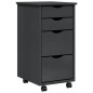 vidaXL Cajonera con ruedas MOSS madera maciza de pino gris vidaXL Cajonera con ruedas MOSS madera maciza de pino gris