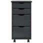 vidaXL Cajonera con ruedas MOSS madera maciza de pino gris vidaXL Cajonera con ruedas MOSS madera maciza de pino gris