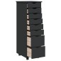 vidaXL Cajonera con ruedas MOSS madera maciza de pino gris vidaXL Cajonera con ruedas MOSS madera maciza de pino gris