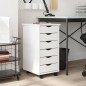 vidaXL Cajonera con ruedas MOSS madera maciza de pino blanco vidaXL Cajonera con ruedas MOSS madera maciza de pino blanco