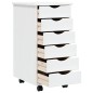 vidaXL Cajonera con ruedas MOSS madera maciza de pino blanco vidaXL Cajonera con ruedas MOSS madera maciza de pino blanco