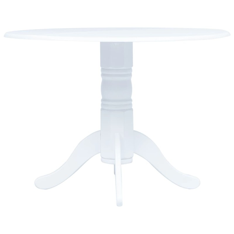 vidaXL Mesa de comedor de madera maciza de caucho blanco 106 cm vidaXL Mesa de comedor de madera maciza de caucho blanco 106 cm