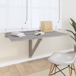 vidaXL Mesa de pared plegable contrachapada gris Sonoma 100x60x56 cm