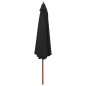 vidaXL Sombrilla de jardín con palo de madera negro 350 cm vidaXL Sombrilla de jardín con palo de madera negro 350 cm