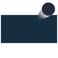 vidaXL Cubierta solar de piscina de PE flotante negro y azul 488x244cm
