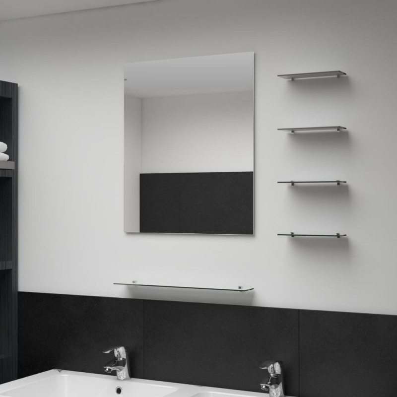 vidaXL Espejo de pared con 5 estantes plateado 50x60 cm vidaXL Espejo de pared con 5 estantes plateado 50x60 cm
