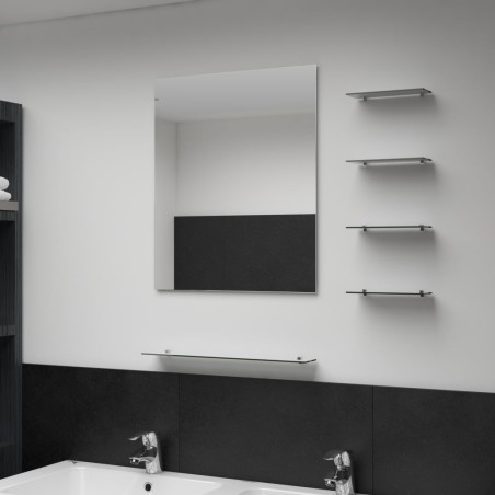 vidaXL Espejo de pared con 5 estantes plateado 50x60 cm
