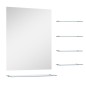 vidaXL Espejo de pared con 5 estantes plateado 50x60 cm vidaXL Espejo de pared con 5 estantes plateado 50x60 cm