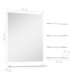 vidaXL Espejo de pared con 5 estantes plateado 50x60 cm vidaXL Espejo de pared con 5 estantes plateado 50x60 cm