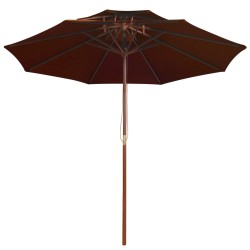 vidaXL Sombrilla de dos pisos palo de madera terracota 270 cm 