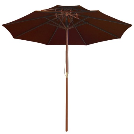 vidaXL Sombrilla de dos pisos palo de madera terracota 270 cm 