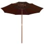vidaXL Sombrilla de dos pisos palo de madera terracota 270 cm vidaXL Sombrilla de dos pisos palo de madera terracota 270 cm