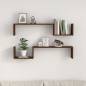 vidaXL Estantes de pared 2 uds madera color roble marrón 100x15x20cm vidaXL Estantes de pared 2 uds madera color roble marrón 100x15x20cm