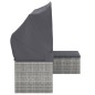 vidaXL Sofá jardín 3 plazas con toldo y taburete ratán sintético gris vidaXL Sofá jardín 3 plazas con toldo y taburete ratán sintético gris
