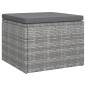 vidaXL Sofá jardín 3 plazas con toldo y taburete ratán sintético gris vidaXL Sofá jardín 3 plazas con toldo y taburete ratán sintético gris