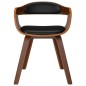 vidaXL Silla de comedor de cuero sintético y madera curvada negro vidaXL Silla de comedor de cuero sintético y madera curvada negro