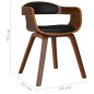 vidaXL Silla de comedor de cuero sintético y madera curvada negro vidaXL Silla de comedor de cuero sintético y madera curvada negro