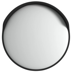 vidaXL Espejo de tráfico convexo de exterior policarbonato negro Ø45cm