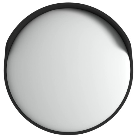 vidaXL Espejo de tráfico convexo de exterior policarbonato negro Ø45cm