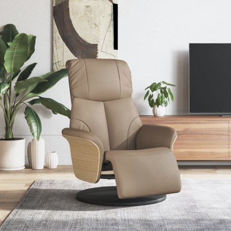 vidaXL Sillón reclinable con reposapiés cuero sintético capuchino